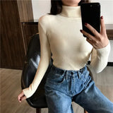 Women’s Ribbed Turtleneck Sweater Long Sleeve Warm Knit