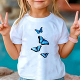 New 3D Butterfly Print Kids Girls T Shirt Summer Kids Clothe