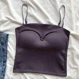 Women's Built-In Bra Spaghetti Strap Summer Camisole Top