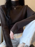 Women's Turtleneck Winter Sweater, Retro Velvet Lining, Thickened Pullovers, Basics, Inner Wear/Top.