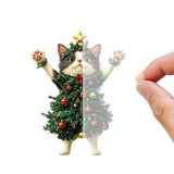 Cute Cat Xmas Tree Ornaments Hanging Decor for Car & Backpack Gifts