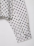 Women's Polka Dot Turtleneck Zipper Jacket with Pockets