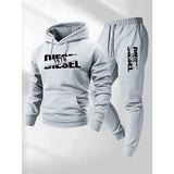 Mens Pullover Tracksuit Hoodie Pants Two-in-One Leisure Sweatshirt Outfit