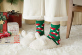 Christmas coral fleece warm and thick winter socks snowman floor socks