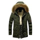 Men's Thick Warm Winter Jackets Top Long Fleece Parkas Plus Size Stand Collar Coats
