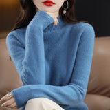 Women's Solid Long-Sleeve Half-high-collar basic warm bottoming shirts/sweater