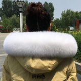 100% Natural Real Fox Fur Collar Fashion Scarves For Ladies Coat Jacket Winter Fur Scarf Black White Shawl