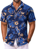 Vintage Mens Casual Hawaiian Floral Shirts, Short Sleeve