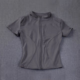 Women’s Quick-Dry Slim Fit Stand Collar Zipper Yoga Top