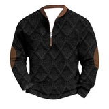 Men's Half Zip Stand Collar Sweatshirt Long Sleeve Casual Pullover