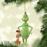 17Pcs 2D Acrylic Christmas Tree Ornaments Green Monster Pendants