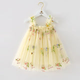 Toddler Girls Princess Tulle Dress Puff Sleeve Tutu Dress