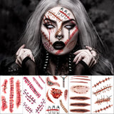 Halloween Scary Fake Scar Temporary Tattoo - Bloody Scratches Sticker