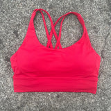 Women's Fitness Sport bra top cross back With chest pad