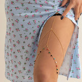 IngeSight.Z Pearl Tassel Thigh Chain Women Adjustable Leg