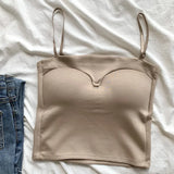 Women's Built-In Bra Spaghetti Strap Summer Camisole Top