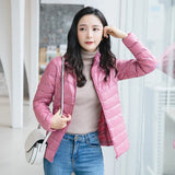Women's Puffer Windproof Warm Lightweight Hoodless Duck Down Packable Winter Jackets/Coat
