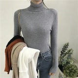 Women’s Ribbed Turtleneck Sweater Long Sleeve Warm Knit