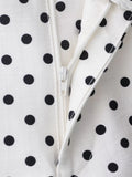 Women's Polka Dot Turtleneck Zipper Jacket with Pockets