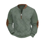 Men’s 3D Printed – Stand Collar Long Sleeve Pullover Sweater