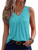 Fashionable Floral Print V-Neck Tank Top Women's Summer Shirt