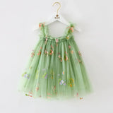Toddler Girls Princess Tulle Dress Puff Sleeve Tutu Dress