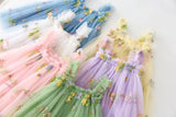 Toddler Girls Princess Tulle Dress Puff Sleeve Tutu Dress