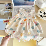 Breathable Toddler Girls Floral Sleeveless Shorts Set 1-4Y