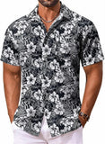 Vintage Mens Casual Hawaiian Floral Shirts, Short Sleeve
