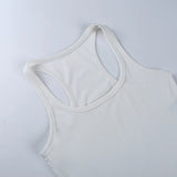 Women's Sleeveless Knit Bodysuit Off-Shoulder Halter Top