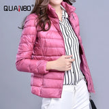 Women's Puffer Windproof Warm Lightweight Hoodless Duck Down Packable Winter Jackets/Coat