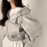 Women's Y2K Zip Up Hoodie Casual Long Sleeve Sweatshirt