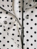 Women's Polka Dot Turtleneck Zipper Jacket with Pockets