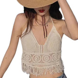 Sexy Boho Beach Holiday Camisole Halter Women Crochet Knit