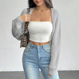 Women's Ribbed Knit Cardigan Sweater Coat Shoulder Wrap