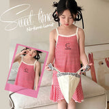 Girls Sleeveless Ruffle Nightdress Kids Pajama Dress