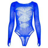 Ticketsx Women’s Black Rhinestone Bodysuit Party Clubwear