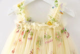 Toddler Girls Princess Tulle Dress Puff Sleeve Tutu Dress