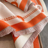 Luxury Winter Faux Cashmere Scarf Women fashionable Little horse thickened warm Shawl