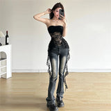Sexy Lace Crop Top Women Slim Fit High Elastic Summer Tank