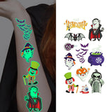 Halloween Temporary Tattoos, Glow in the Dark, 125 Designs