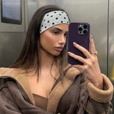 Retro Polka Dot Wide Headband for Women Yoga & Fashion Wear