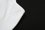 Metal Buckle Decoration Tank Tops Women's Off-Shoulder Outfit