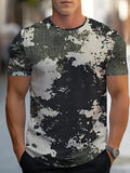 Camouflage-print stretch casual short-sleeved men's T-shirt