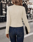 Spring Auutmn Jacket Blazer Coat Double-breasted Stand Collar Buttons Slim Long Sleeves Retro Cardigan Women Outdoor Suit Jacket