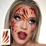 Halloween Scary Fake Scar Temporary Tattoo - Bloody Scratches Sticker