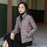 Women's Puffer Windproof Warm Lightweight Hoodless Duck Down Packable Winter Jackets/Coat