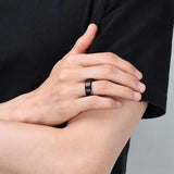 Simple 8mm Rings Titanium Stainless Steel Rings For Men Women Matte Brushed