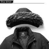 Men's Windproof Fleece Warm Detachable Hooded Parka Winter Jacket Solid Zipper Coat 6XL