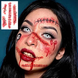 Halloween Scary Fake Scar Temporary Tattoo - Bloody Scratches Sticker